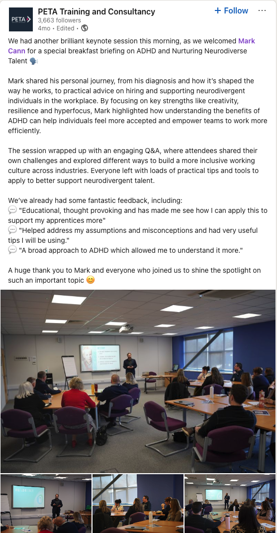 Peta Talk LinkedIn Screenshot