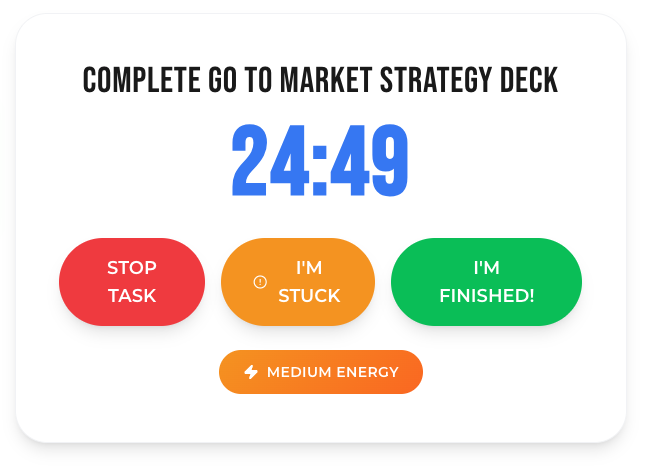 Focus timer in action